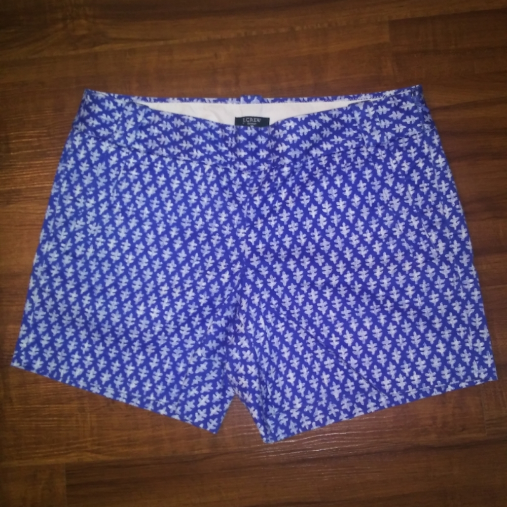 J. Crew City Fit Leaf Print Stretch Shorts SZ 2